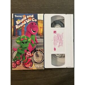 Barney's Round And Round We Go VHS Tape 2003 Sing Along Cartoon White Tape Hit